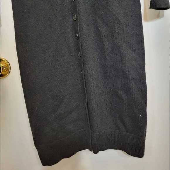 Aritzia wilfred sweater dress utopia vneck cardigan midi merino wool black small - Picture 4 of 11